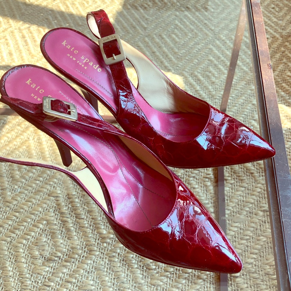 Kate Spade Red Slingback Shoes